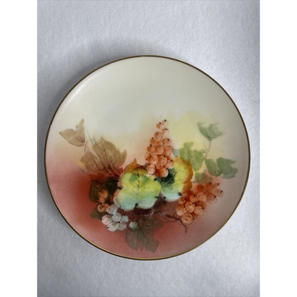 GERMANY Thomas Bavaria Hand Painted Flowers Plate Gold Gilded 7.5” - Picture 3 of 10